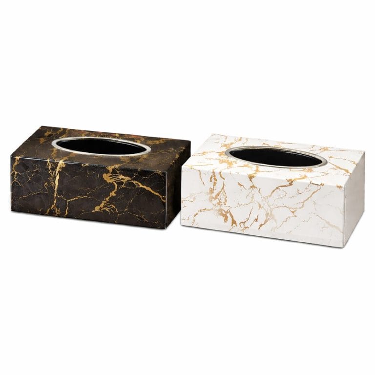 Boîte à Mouchoirs Décorative Effet Marbre